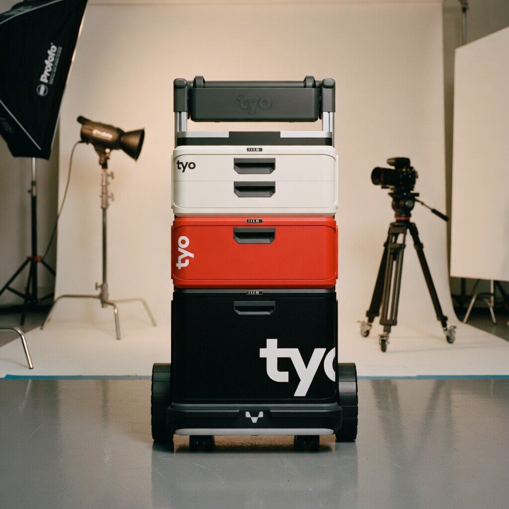Tyo stack in studio setting with cinema lighting